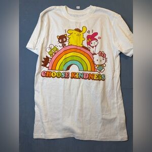 Hello Kitty Rainbow Choose Kindness‎  T-Shirt - White Size Medium